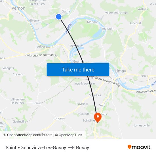 Sainte-Genevieve-Les-Gasny to Rosay map