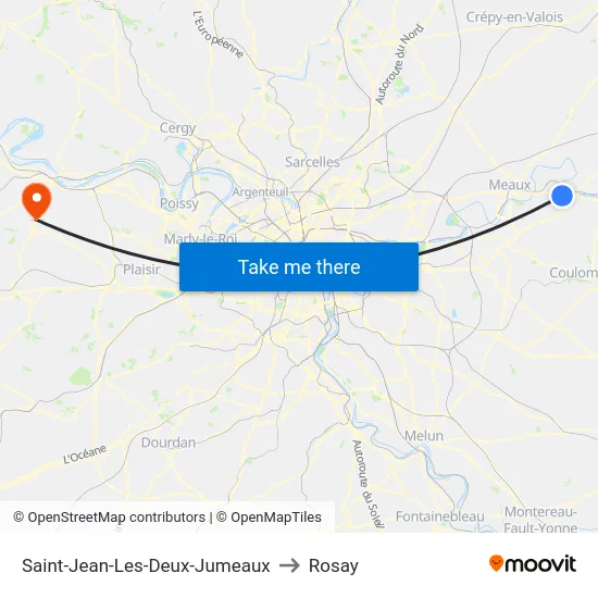 Saint-Jean-Les-Deux-Jumeaux to Rosay map