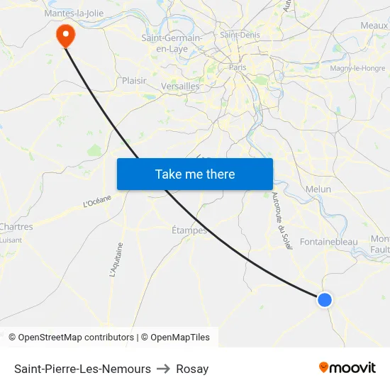 Saint-Pierre-Les-Nemours to Rosay map