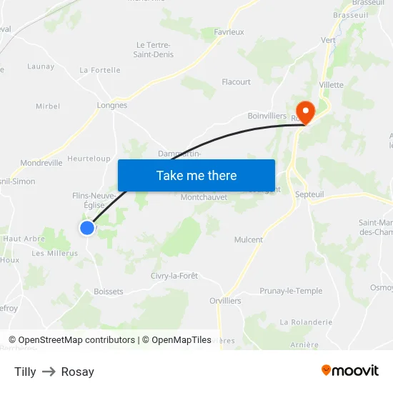 Tilly to Rosay map