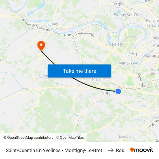 Saint-Quentin En Yvelines - Montigny-Le-Bretonneux to Rosay map