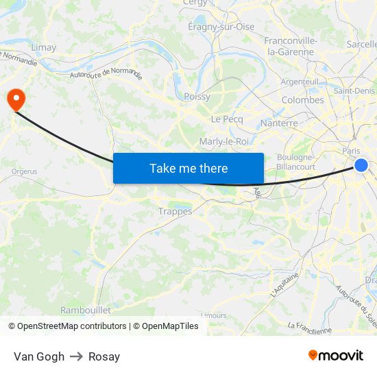 Van Gogh to Rosay map