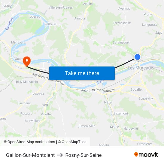 Gaillon-Sur-Montcient to Rosny-Sur-Seine map