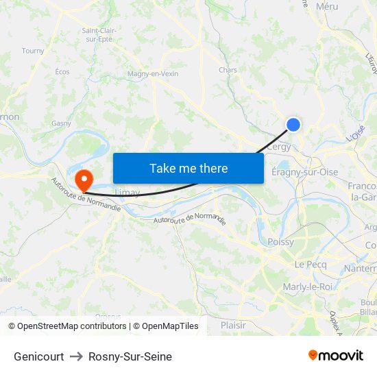 Genicourt to Rosny-Sur-Seine map