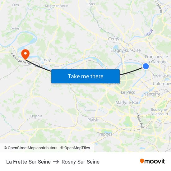 La Frette-Sur-Seine to Rosny-Sur-Seine map