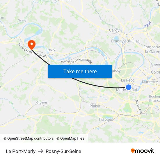 Le Port-Marly to Rosny-Sur-Seine map