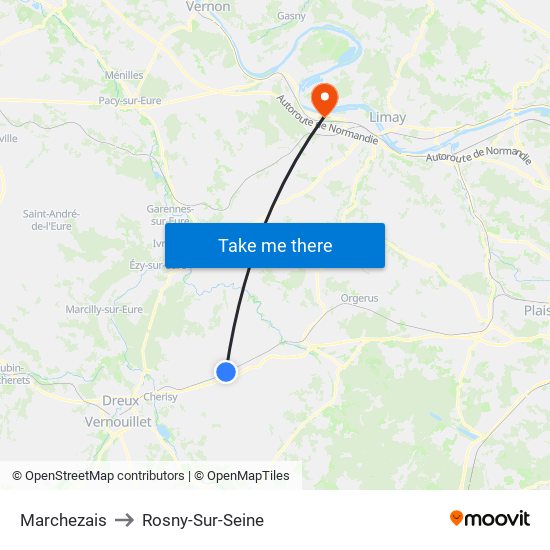 Marchezais to Rosny-Sur-Seine map