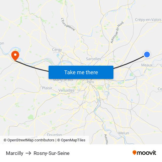 Marcilly to Rosny-Sur-Seine map