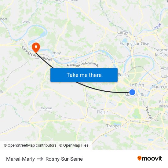 Mareil-Marly to Rosny-Sur-Seine map