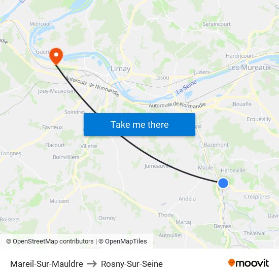 Mareil-Sur-Mauldre to Rosny-Sur-Seine map