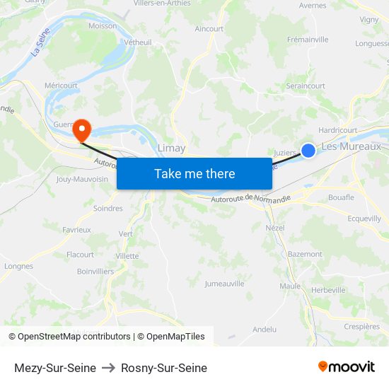 Mezy-Sur-Seine to Rosny-Sur-Seine map