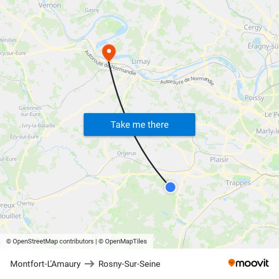 Montfort-L'Amaury to Rosny-Sur-Seine map