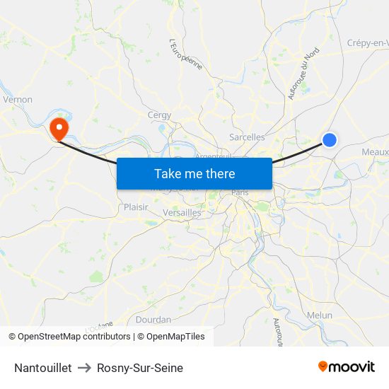 Nantouillet to Rosny-Sur-Seine map