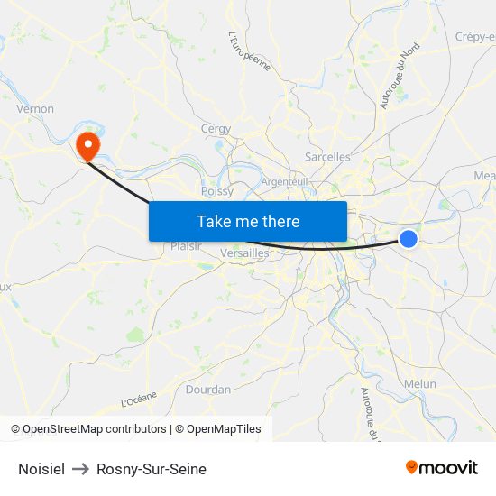 Noisiel to Rosny-Sur-Seine map