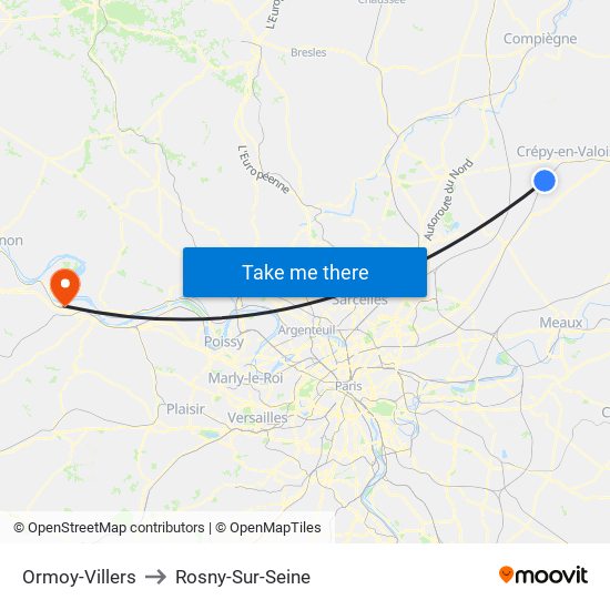 Ormoy-Villers to Rosny-Sur-Seine map