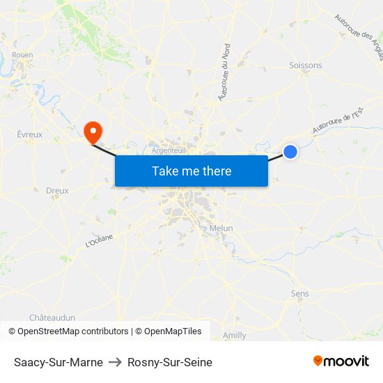 Saacy-Sur-Marne to Rosny-Sur-Seine map