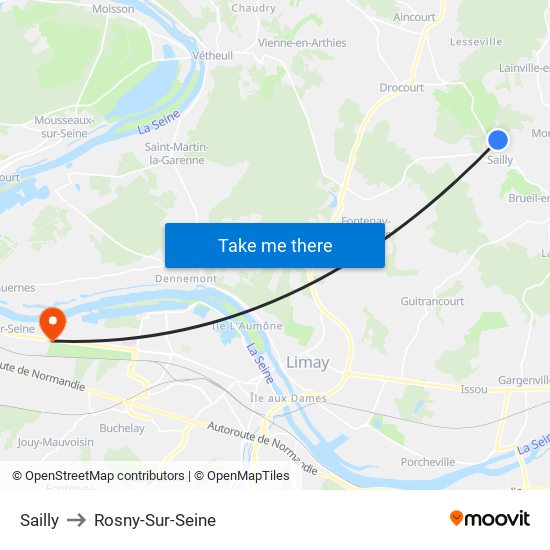 Sailly to Rosny-Sur-Seine map