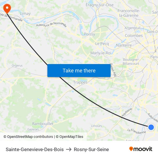 Sainte-Genevieve-Des-Bois to Rosny-Sur-Seine map