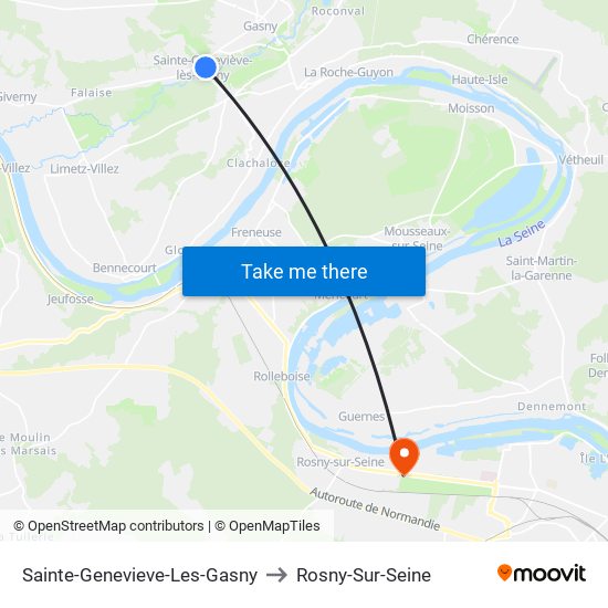 Sainte-Genevieve-Les-Gasny to Rosny-Sur-Seine map
