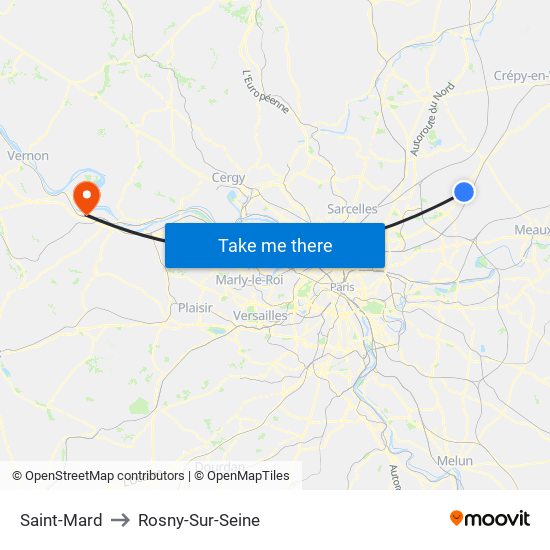 Saint-Mard to Rosny-Sur-Seine map