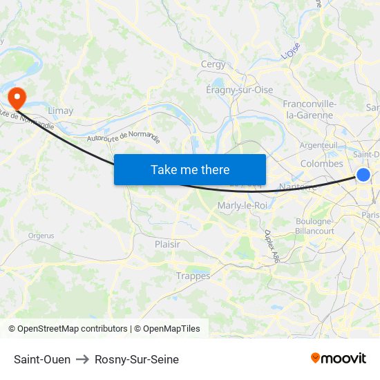 Saint-Ouen to Rosny-Sur-Seine map