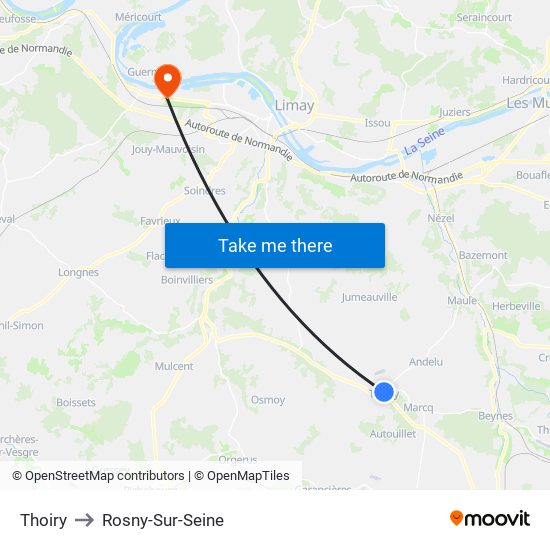 Thoiry to Rosny-Sur-Seine map