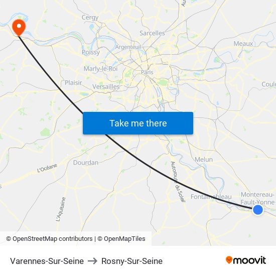 Varennes-Sur-Seine to Rosny-Sur-Seine map