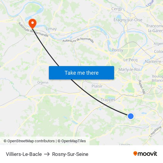 Villiers-Le-Bacle to Rosny-Sur-Seine map