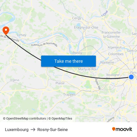 Luxembourg to Rosny-Sur-Seine map