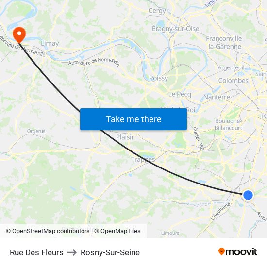 Rue Des Fleurs to Rosny-Sur-Seine map