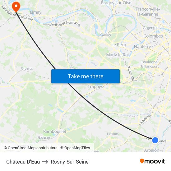 Château D'Eau to Rosny-Sur-Seine map