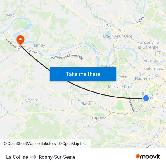 La Colline to Rosny-Sur-Seine map