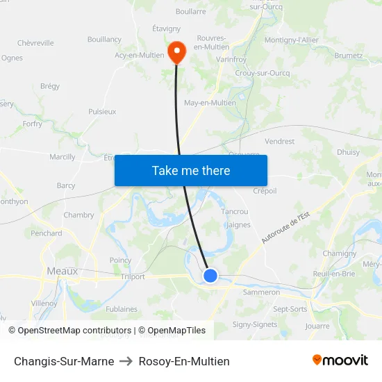 Changis-Sur-Marne to Rosoy-En-Multien map