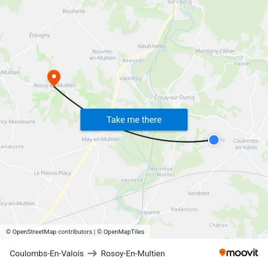 Coulombs-En-Valois to Rosoy-En-Multien map
