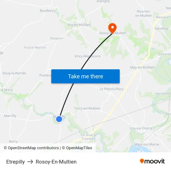 Etrepilly to Rosoy-En-Multien map