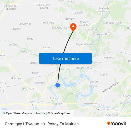Germigny-L'Eveque to Rosoy-En-Multien map