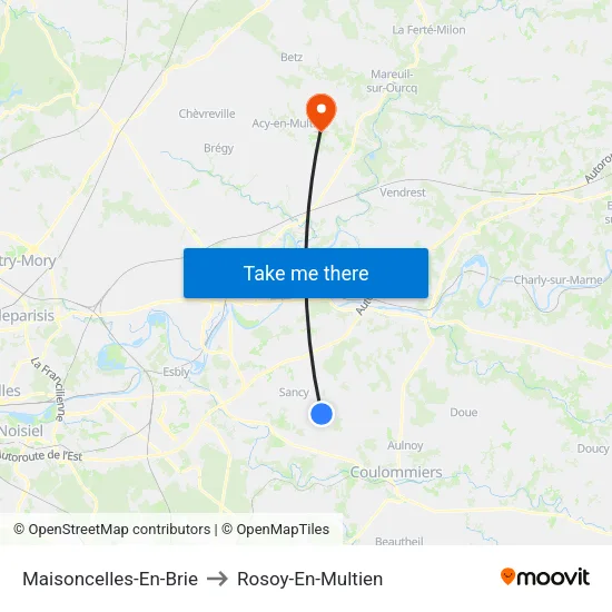 Maisoncelles-En-Brie to Rosoy-En-Multien map