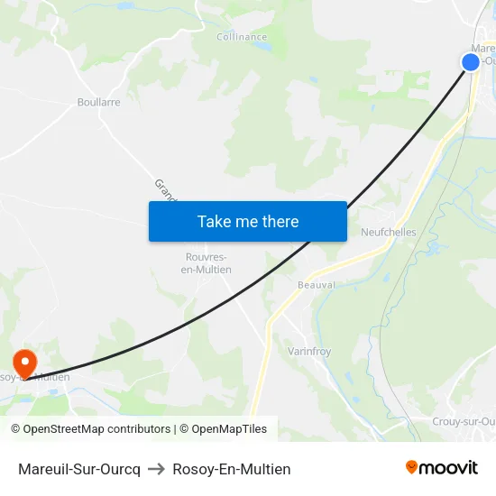 Mareuil-Sur-Ourcq to Rosoy-En-Multien map