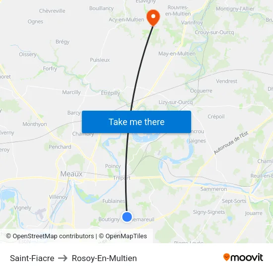 Saint-Fiacre to Rosoy-En-Multien map
