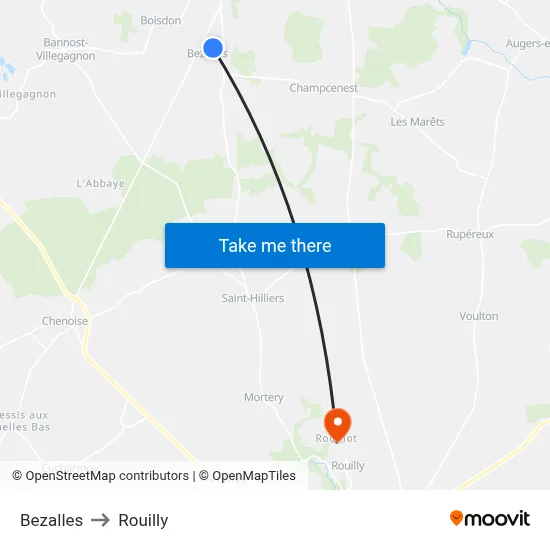 Bezalles to Rouilly map