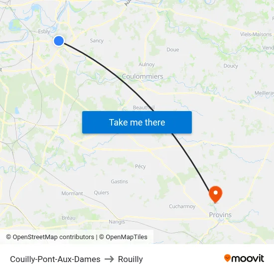 Couilly-Pont-Aux-Dames to Rouilly map