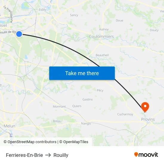 Ferrieres-En-Brie to Rouilly map
