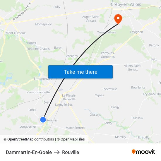 Dammartin-En-Goele to Rouville map