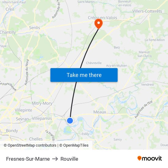Fresnes-Sur-Marne to Rouville map