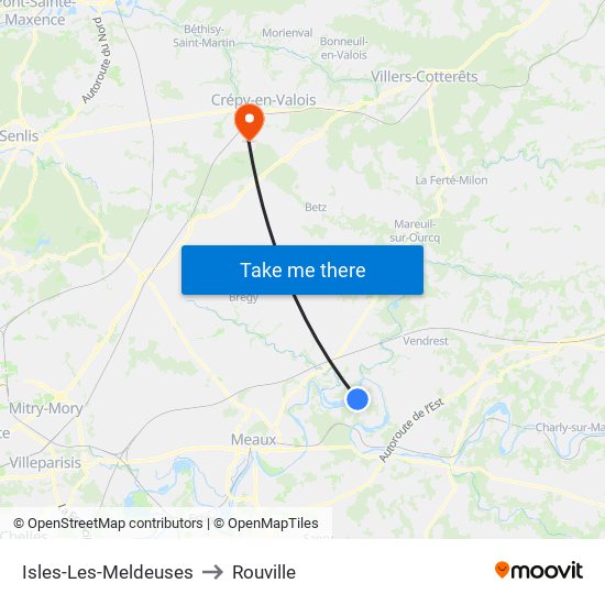 Isles-Les-Meldeuses to Rouville map