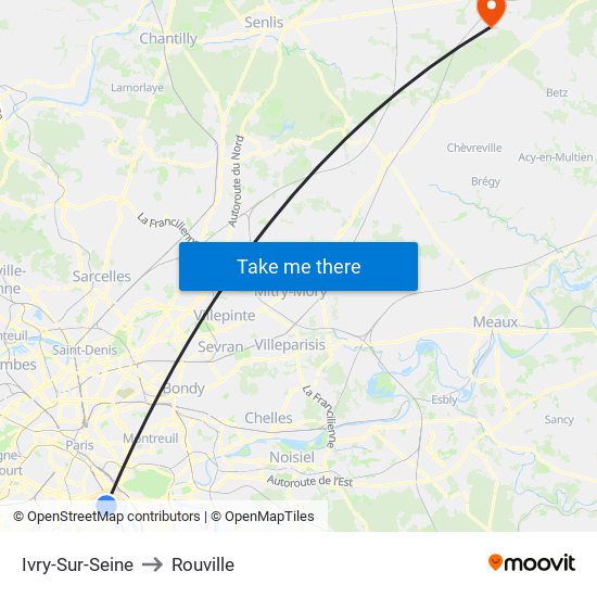 Ivry-Sur-Seine to Rouville map