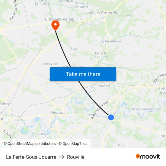 La Ferte-Sous-Jouarre to Rouville map