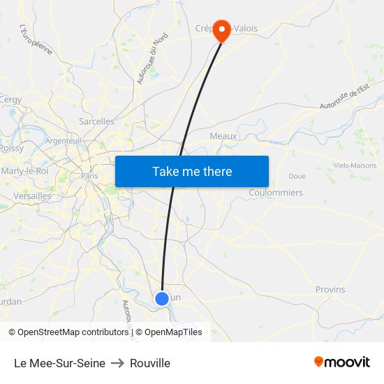 Le Mee-Sur-Seine to Rouville map