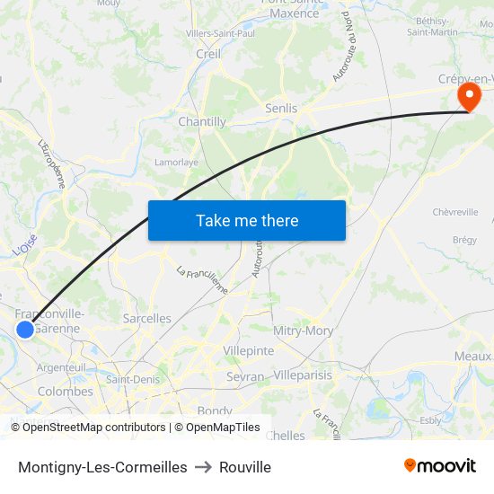 Montigny-Les-Cormeilles to Rouville map