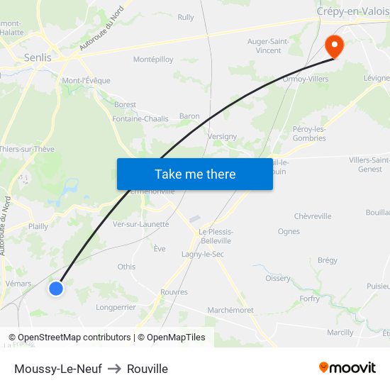 Moussy-Le-Neuf to Rouville map